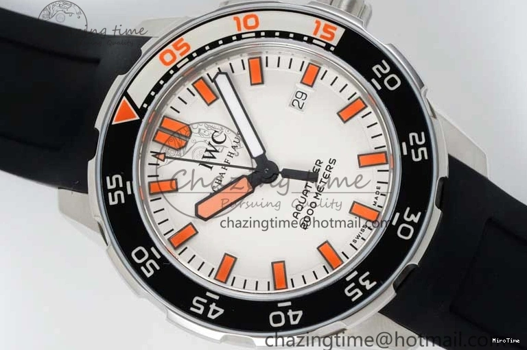 MIROTIME 1225 Aquatimer Automatic SS RSF 1:1 Best Edition White Orange Dial on Black Rubber Strap A Supportive 7069